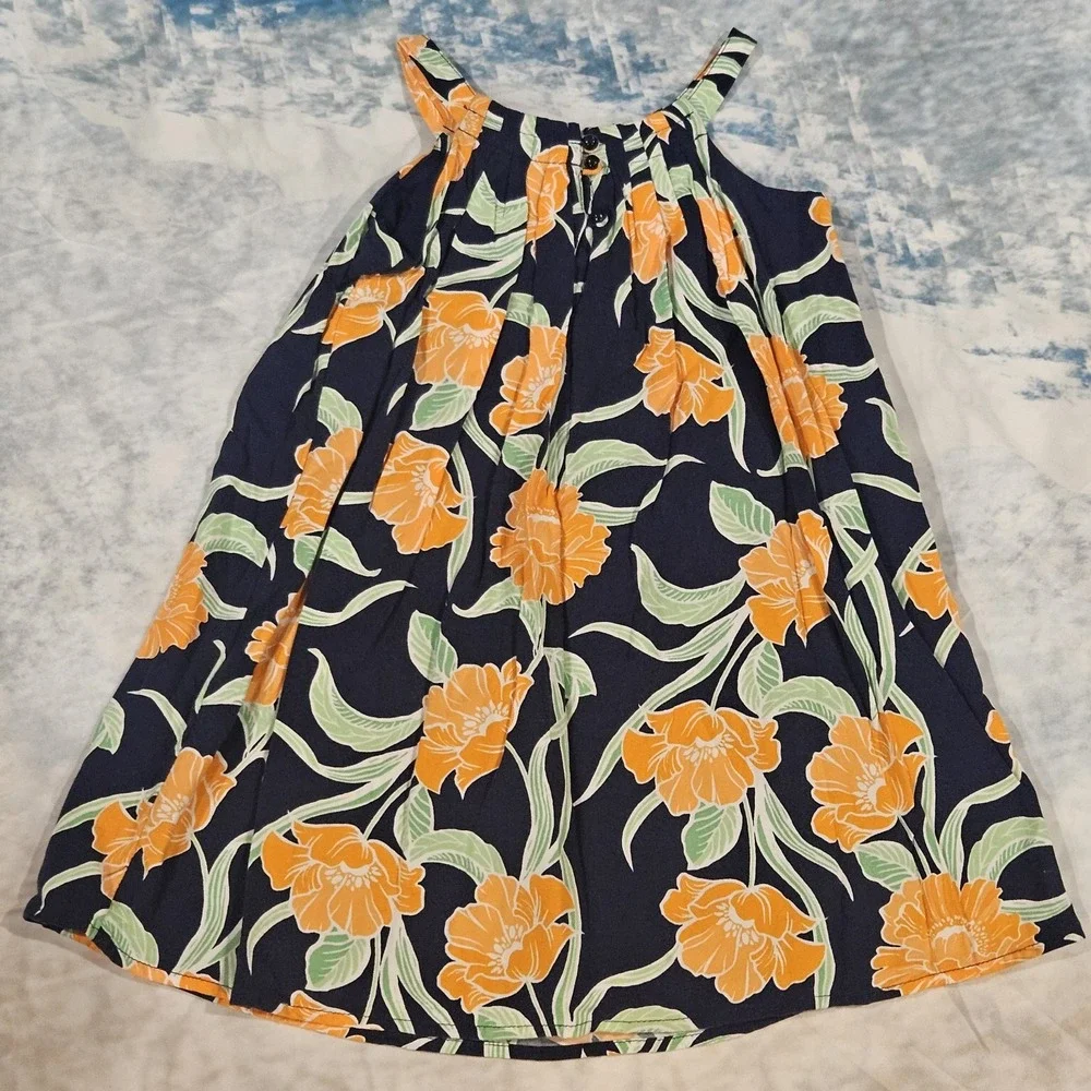 Baby Gap Navy Orange Floral Sundress‎ Size 3T Toddler Girls